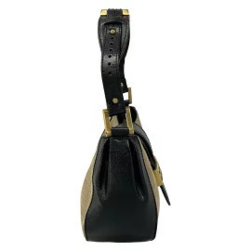Fendi Zucca Handbag beige black leather